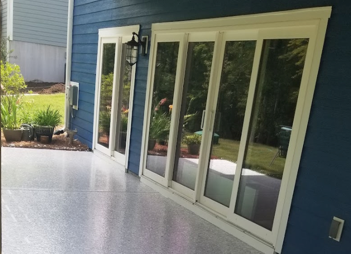 Patio with an epoxy floor in Wilmington, NC