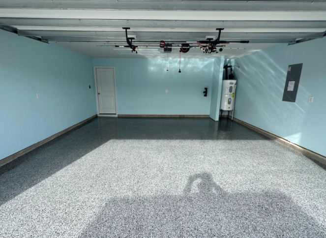 Epoxy garage floor installed by Expert Epoxy Solutions