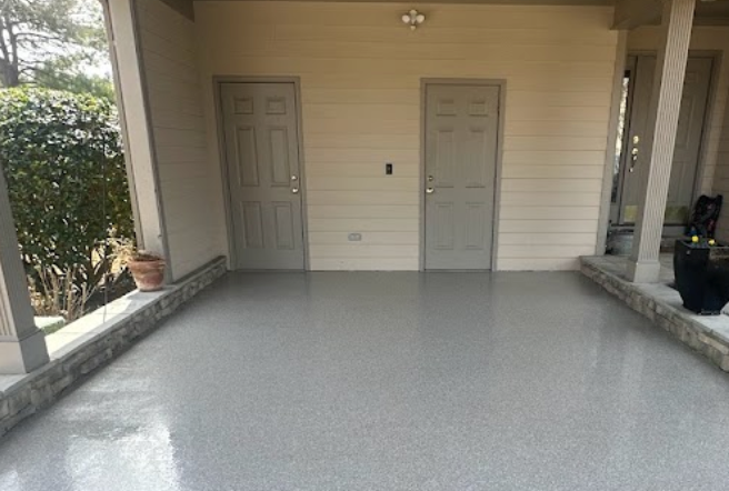 Porche with an epoxy floor in Wilmington, NC