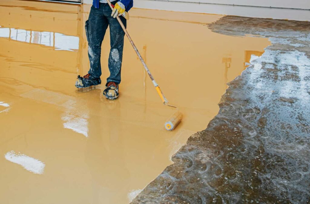 Custom decorative epoxy floor designs enhancing the aesthetics of a Leland home, crafted by Expert Epoxy Solutions, Residential Epoxy Flooring Near Me.