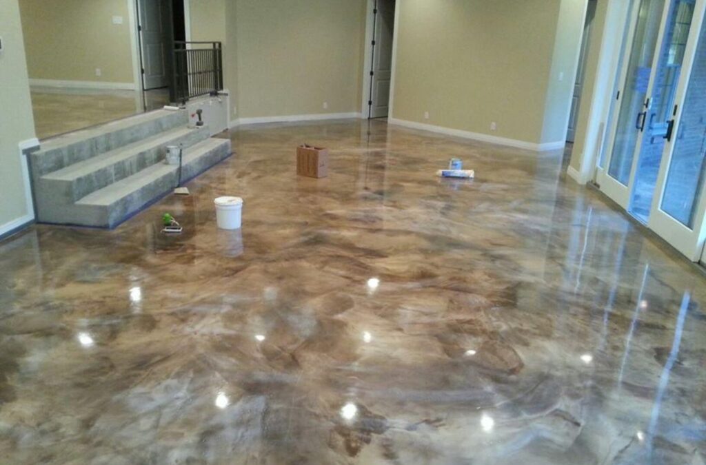 Expert Epoxy Solutions team working on epoxy flooring in Topsail Beach NC, Epoxy Flooring Near Me.